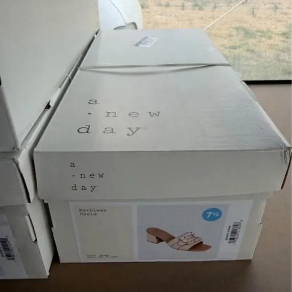 A New Day Kathleen Rhinestone Buckle Heeled Mules - Picture 8 of 10